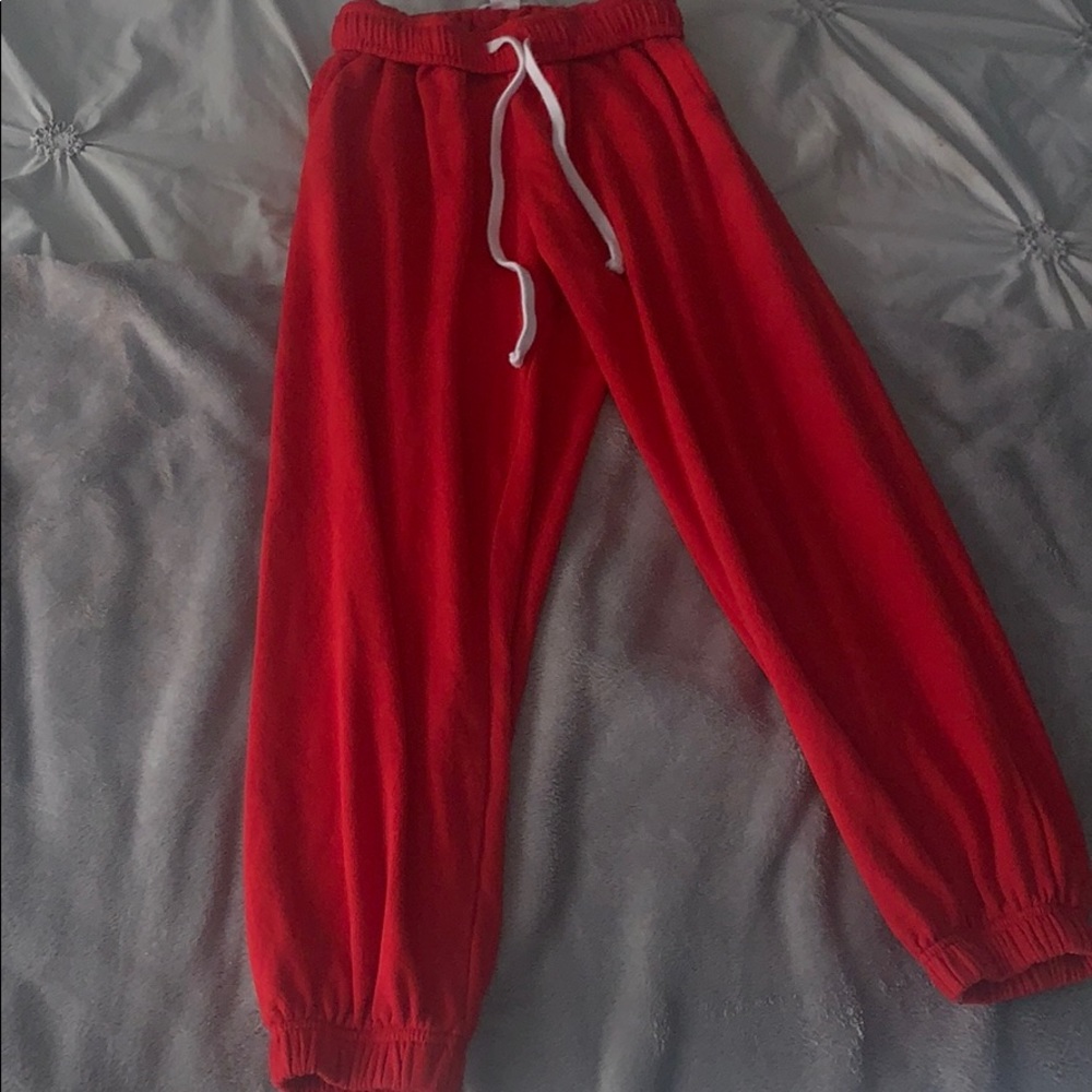 Red joggers